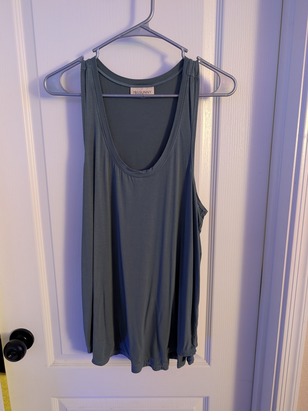 78&Sunny Everyday Scoop Neck Tank Top - Slate Teal